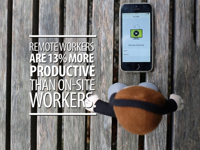 Mico quote; Remote workers are 13% more productive than on-site workers.